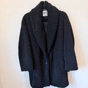 Zara Black Teddy Coat